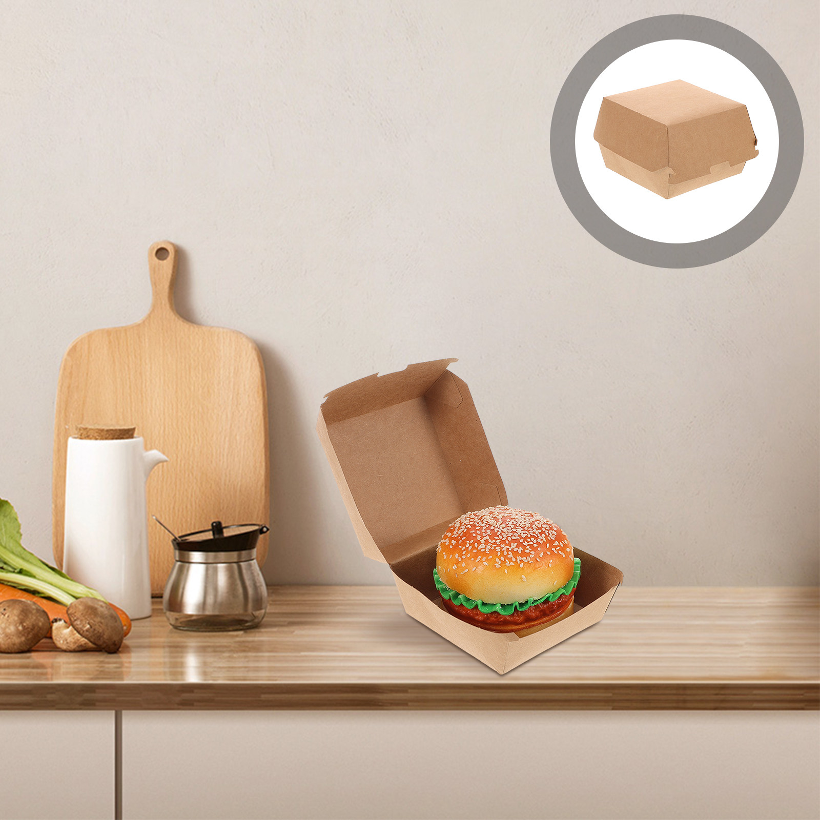 Food Snacks In Usa - 30 Buah Kotak Burger Kertas Kraft
