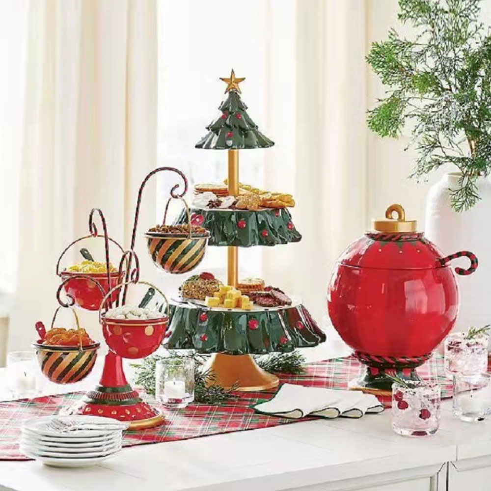 Food City Snacks - Piring Makanan Penutup Pohon Natal Dekorasi