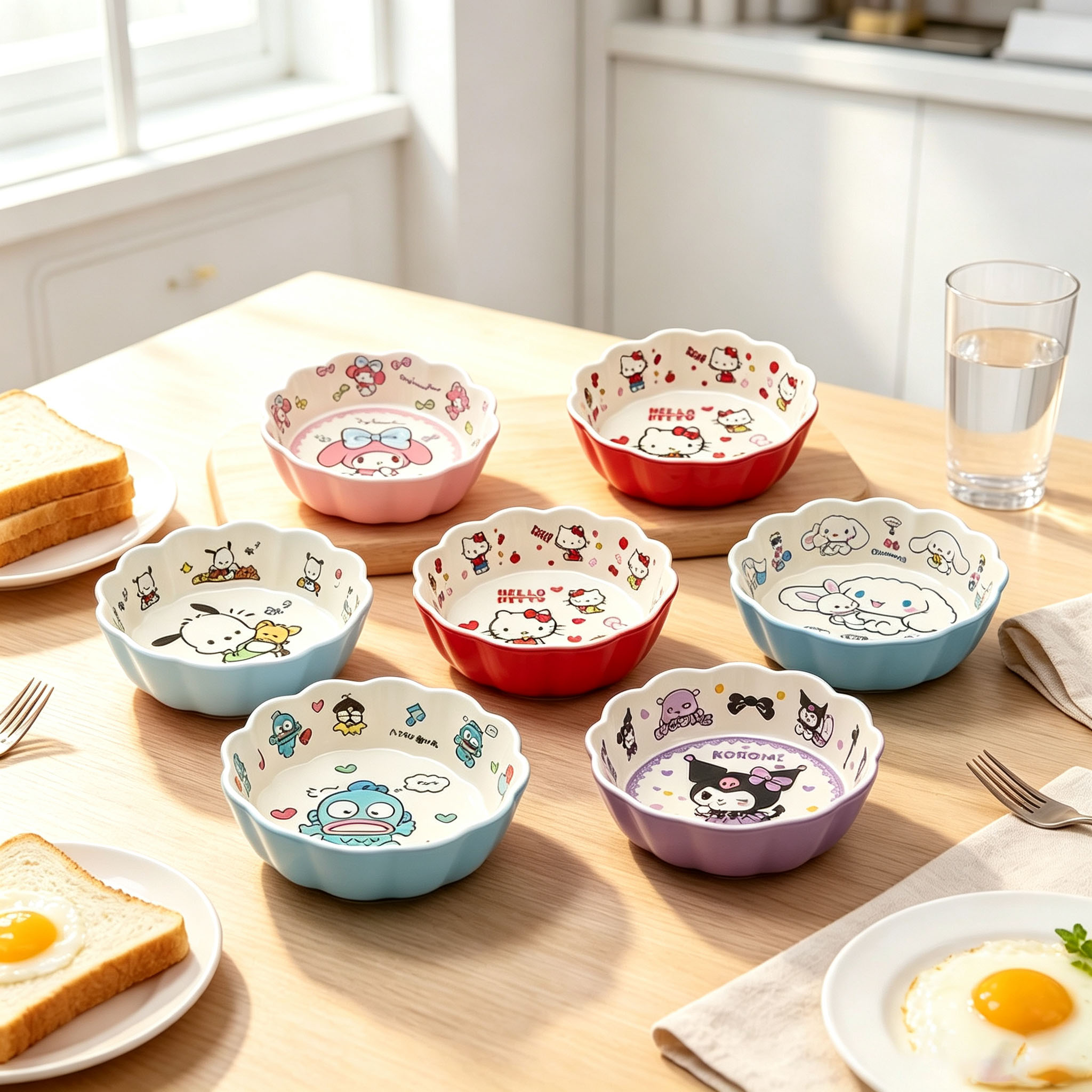 Food Grocery Snacks - Mangkuk Renda Kawaii, Mangkuk Salad Bermotif