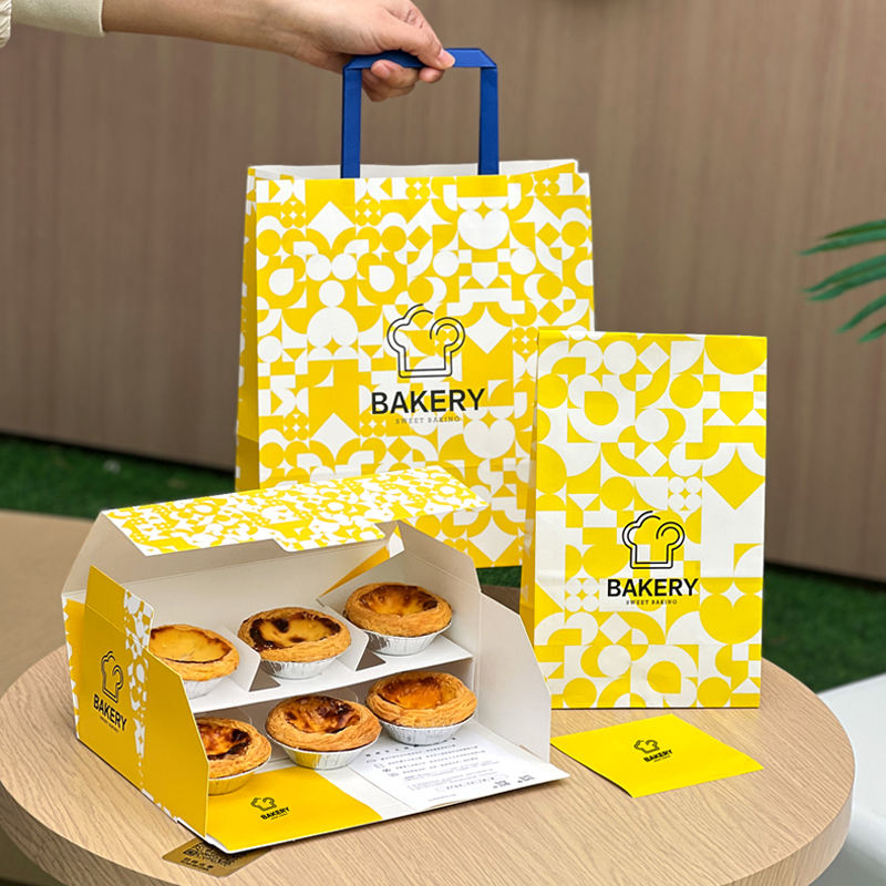 Food Snacks Logos - Kotak Kertas Kue Tart Telur 6