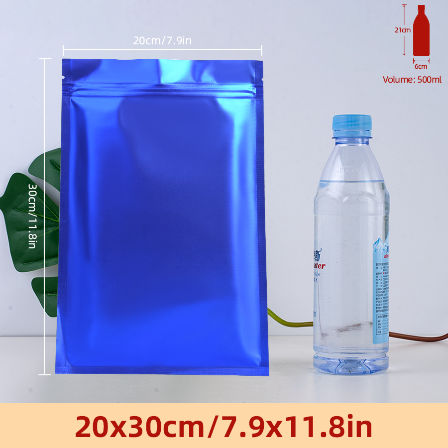 Food Snacks In Usa - 100 Buah Kantong Ritsleting Foil Biru