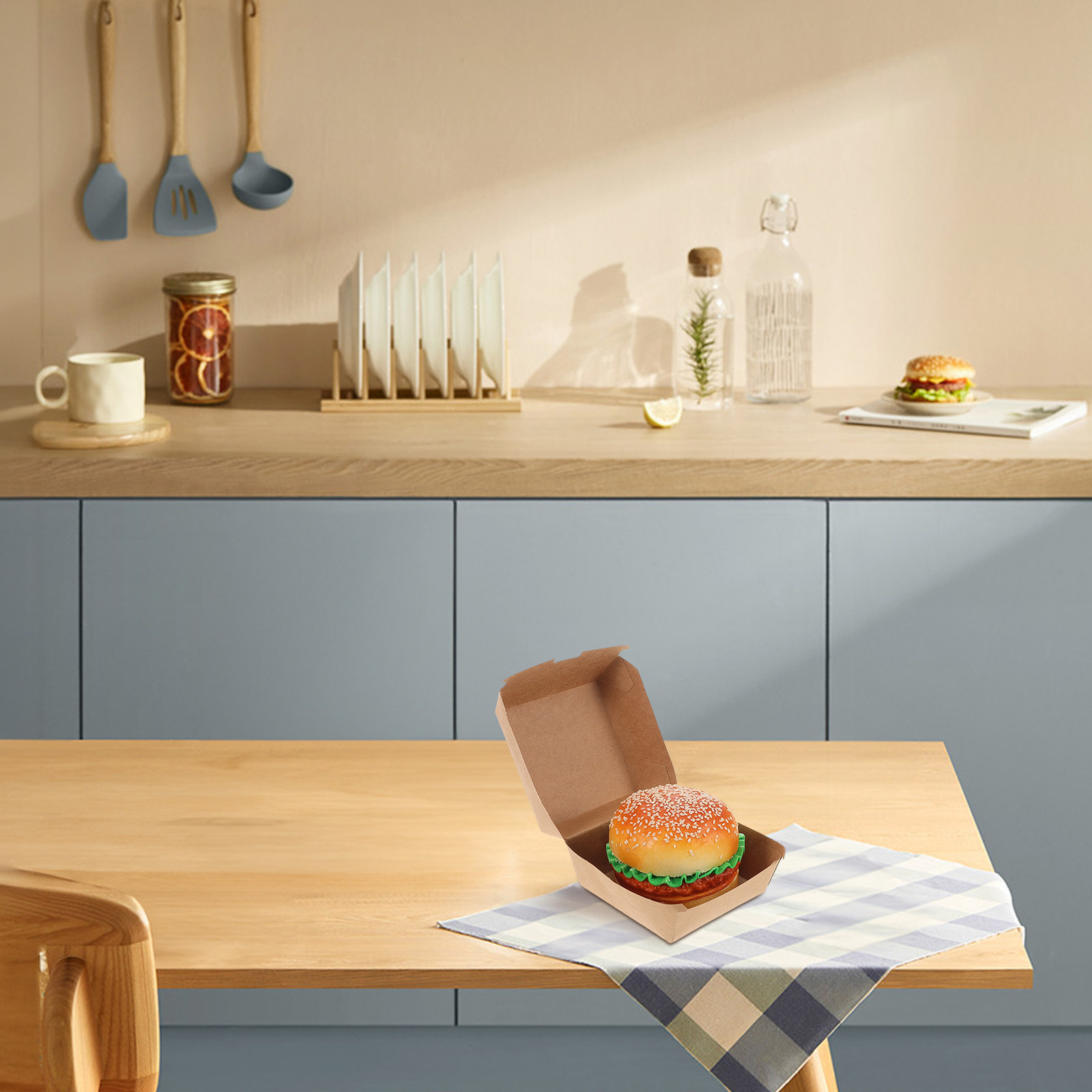 30 Buah Kotak Burger Kertas Kr - Food Snacks In Usa ulasan dan harga